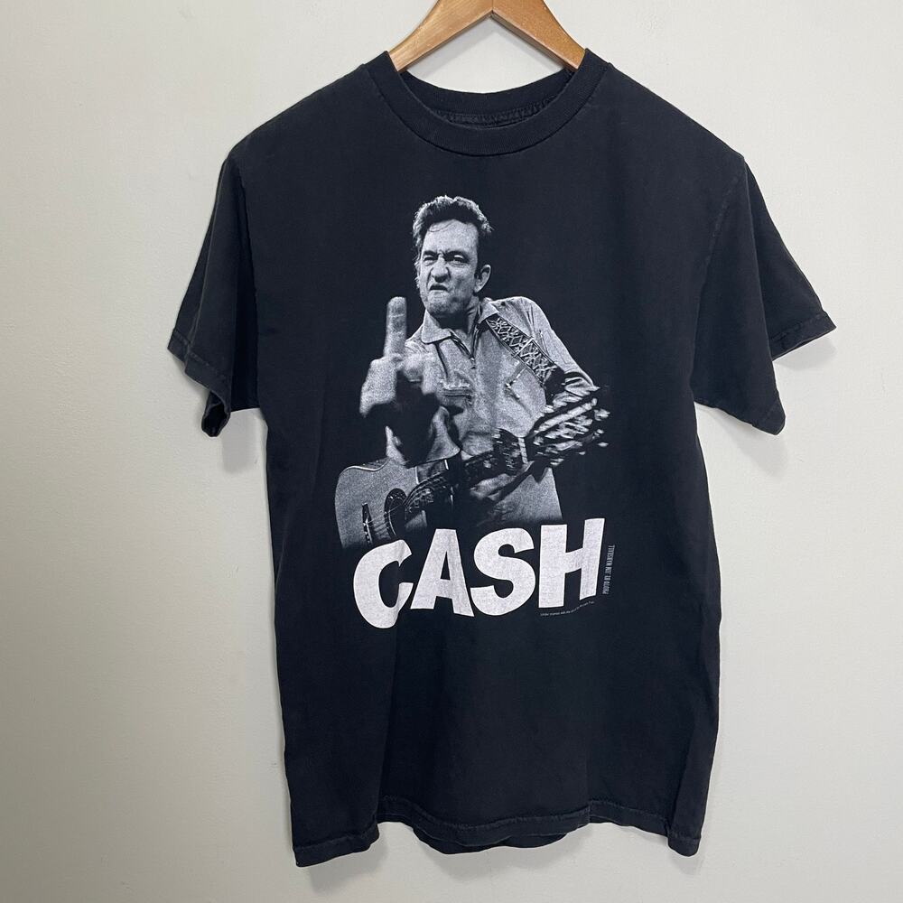 Jim Marshall Clothing Johnny Cash Graphic Tee Short Sleeve Collared Black M